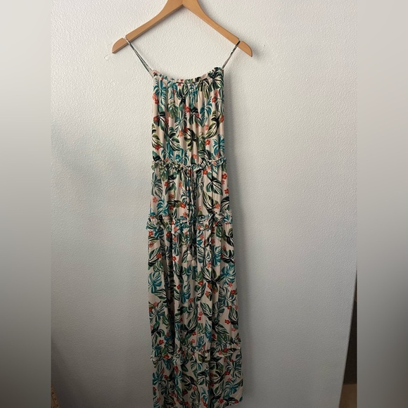 Lost + Wander Dresses & Skirts - Anthropologie Lost+Wander Tiered Maxi Dress Womens Large Beige Sleeveless Floral